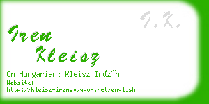 iren kleisz business card